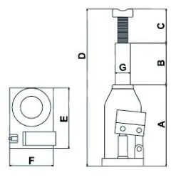 RODCRAFT MGN-2 Hydraulischer Unterstellwagenheber 2 Tonnen Tragkraft -Werkstattwerkzeuge Geschäft 1634 mgn masszeichnung