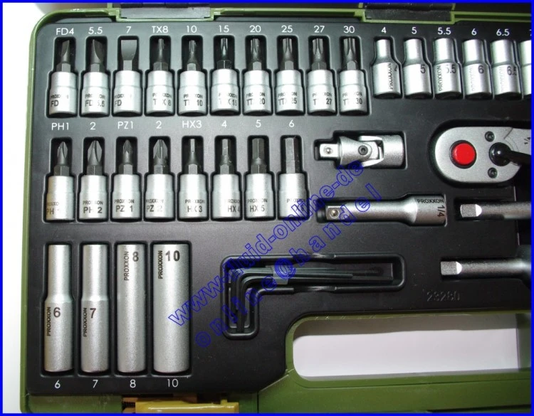 PROXXON 23280 Feinmechanikersatz Ratschenkasten Mit Antrieb 6,3mm (1/4") 50tlg. Satz 6 PROXXON 23280 Feinmechanikersatz Ratschenkasten Mit Antrieb 6,3mm (1/4") 50tlg. Satz – Bild 4