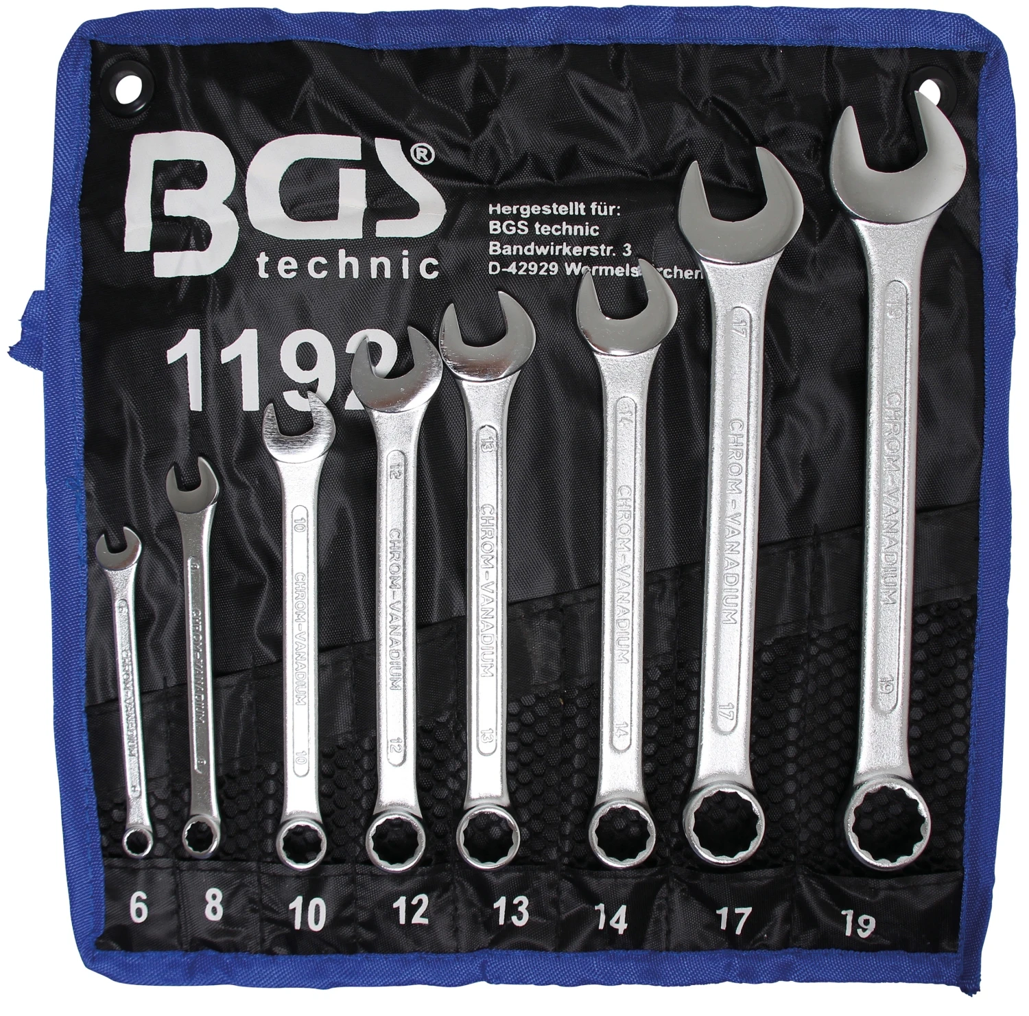 BGS 1192 Satz Ringmaulschlüssel 6-19mm Metrisch 8 Teilig Mit Tasche 3 BGS 1192 Satz Ringmaulschlüssel 6-19mm Metrisch 8 Teilig Mit Tasche
