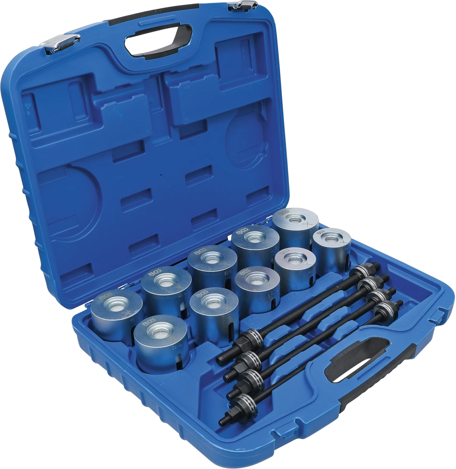 BGS 1514 Satz Zughülsen & Druckhülsen Mit 4 Spindeln 24 Teilig 4 BGS 1514 Satz Zughülsen & Druckhülsen Mit 4 Spindeln 24 Teilig – Bild 2