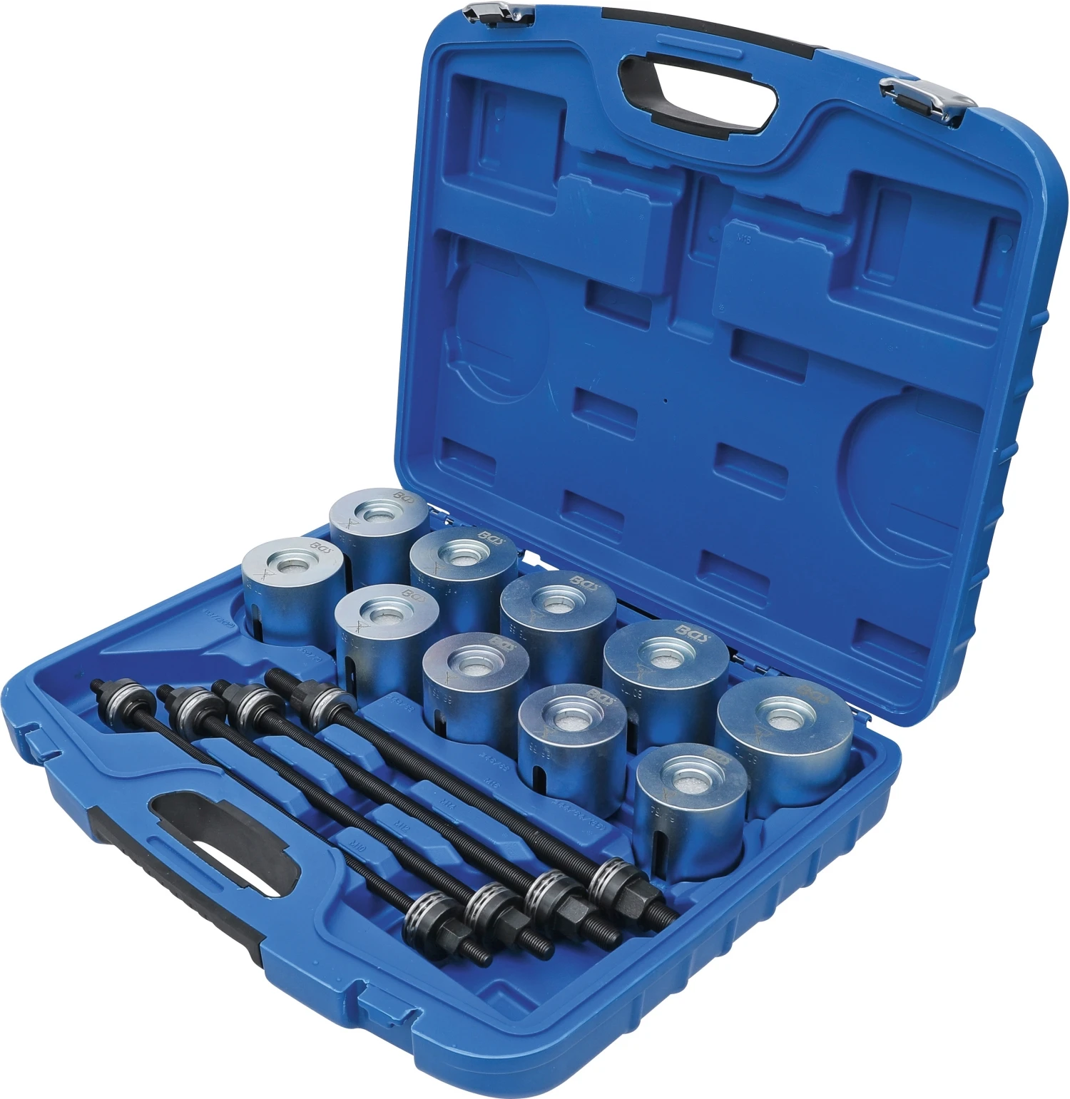 BGS 1514 Satz Zughülsen & Druckhülsen Mit 4 Spindeln 24 Teilig 5 BGS 1514 Satz Zughülsen & Druckhülsen Mit 4 Spindeln 24 Teilig – Bild 3
