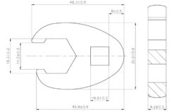 BGS 1756-18 Hahnenfuss / Krähenfuss Schlüssel SW 18mm Mit 10mm (3/8") Antrieb -Werkstattwerkzeuge Geschäft bgs 1756 18 hahnenfussschluessel 000