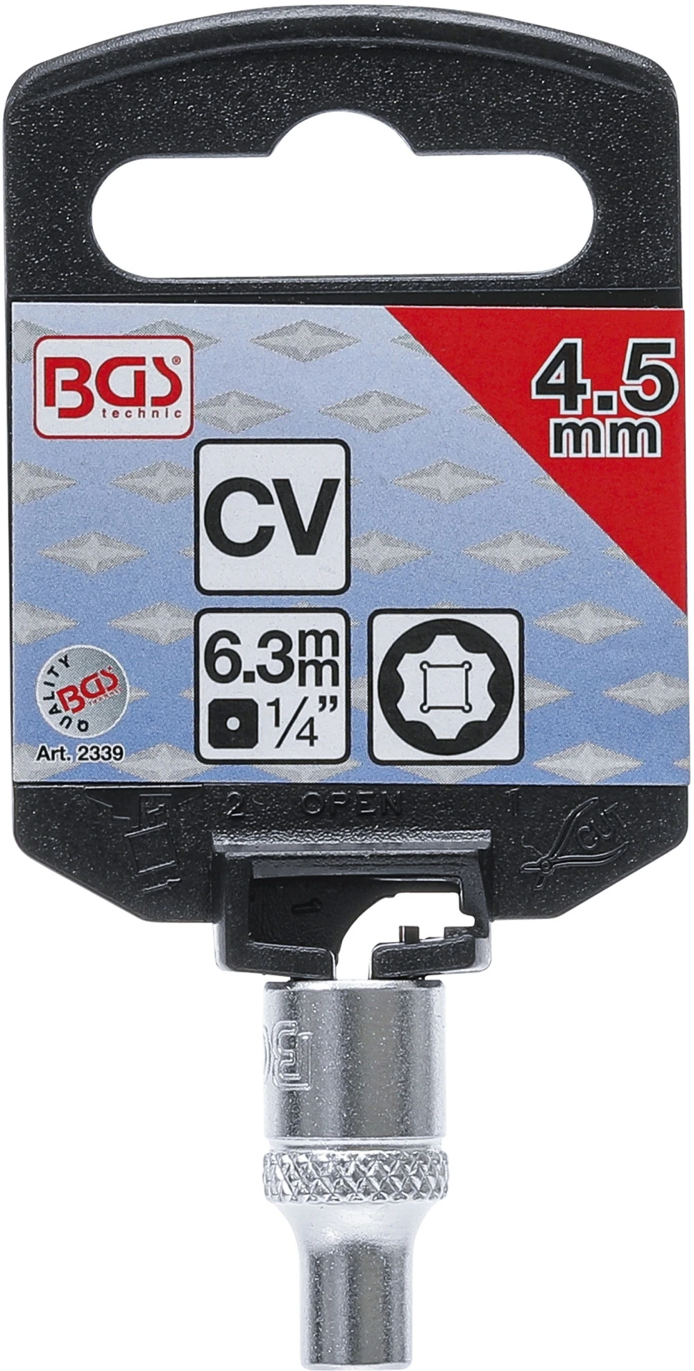 BGS 2339 Nuss / Stecknuss / Steckschlüsseleinsatz Super Lock SW 4,5mm Antrieb 6,3mm (1/4") 5 BGS 2339 Nuss / Stecknuss / Steckschlüsseleinsatz Super Lock SW 4,5mm Antrieb 6,3mm (1/4") – Bild 3