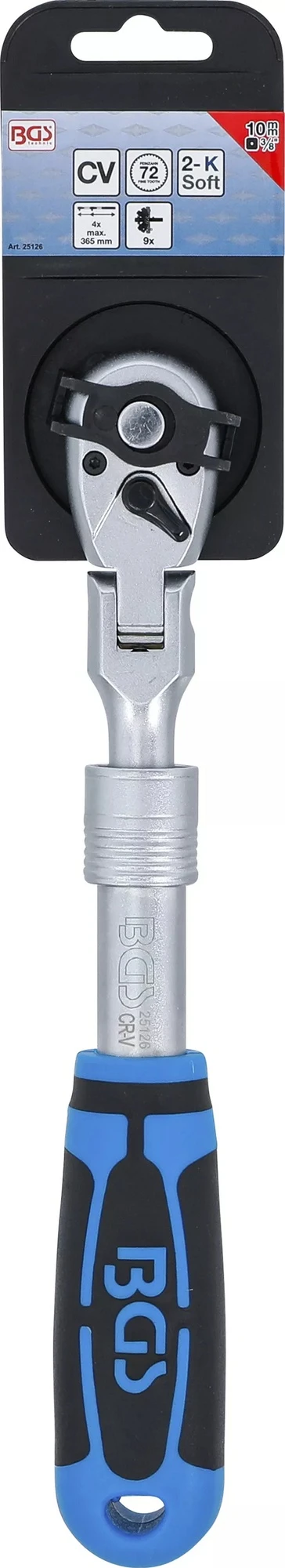 BGS 25126 Umschaltknarre Ausziehbar Abwinkelbar Abtrieb 10mm (3/8") 260 - 365mm 8 BGS 25126 Umschaltknarre Ausziehbar Abwinkelbar Abtrieb 10mm (3/8") 260 - 365mm – Bild 6