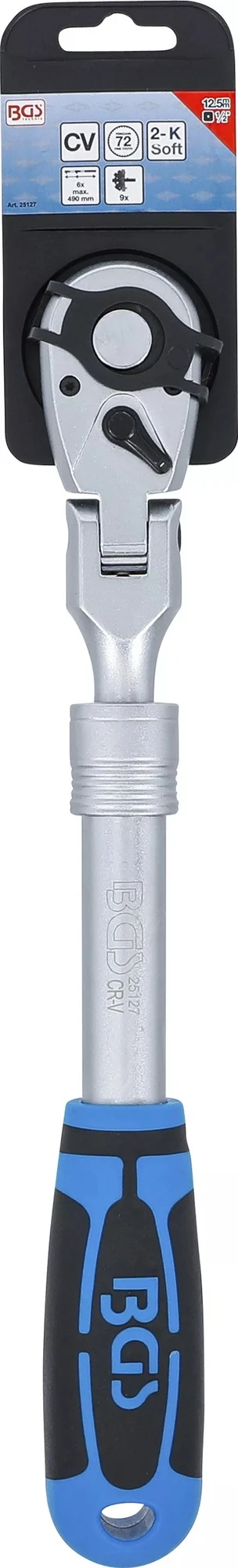 BGS 25127 Umschaltknarre Ausziehbar Abwinkelbar Abtrieb 12,5mm (1/2") 350 - 490mm 8 BGS 25127 Umschaltknarre Ausziehbar Abwinkelbar Abtrieb 12,5mm (1/2") 350 - 490mm – Bild 6