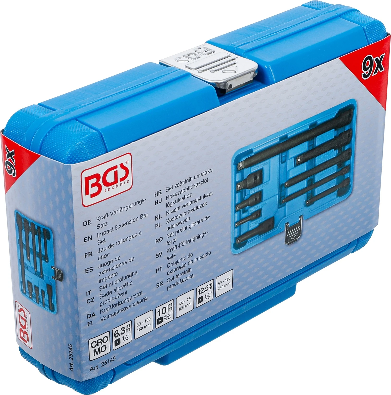 BGS 25145 Satz Kraft Verlängerungen 6,3mm (1/4") 10mm (3/8") 12,5mm (1/2") 9 Teilig 8 BGS 25145 Satz Kraft Verlängerungen 6,3mm (1/4") 10mm (3/8") 12,5mm (1/2") 9 Teilig – Bild 6