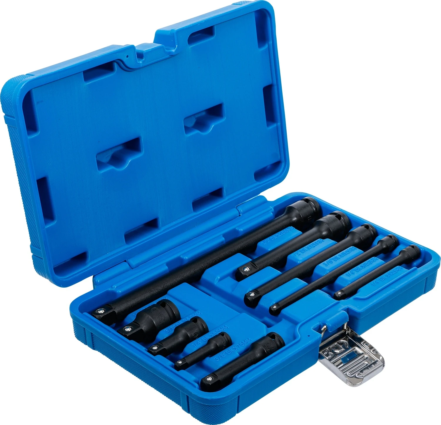 BGS 25145 Satz Kraft Verlängerungen 6,3mm (1/4") 10mm (3/8") 12,5mm (1/2") 9 Teilig 4 BGS 25145 Satz Kraft Verlängerungen 6,3mm (1/4") 10mm (3/8") 12,5mm (1/2") 9 Teilig – Bild 2