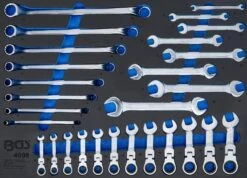 BGS 4008 Satz Doppelmaulschlüssel Doppelringschlüssel Ratschenringmaulschlüssel Abwinkelbar Werkstattwageneinlage 3/3