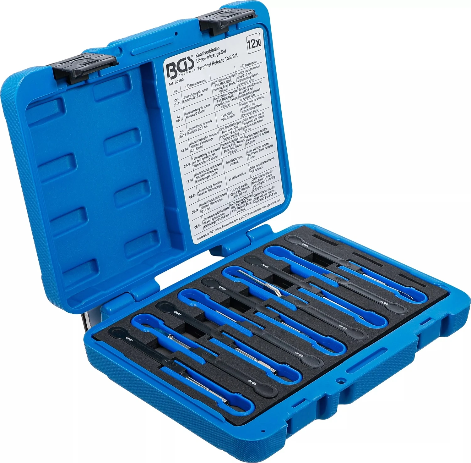 BGS 60100 Satz Entriegelungswerkzeug Auspinwerkzeug KfZ Kabel Stecker 4 BGS 60100 Satz Entriegelungswerkzeug Auspinwerkzeug KfZ Kabel Stecker – Bild 2