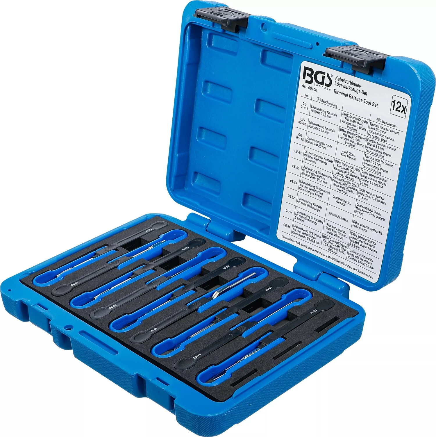 BGS 60100 Satz Entriegelungswerkzeug Auspinwerkzeug KfZ Kabel Stecker 5 BGS 60100 Satz Entriegelungswerkzeug Auspinwerkzeug KfZ Kabel Stecker – Bild 3