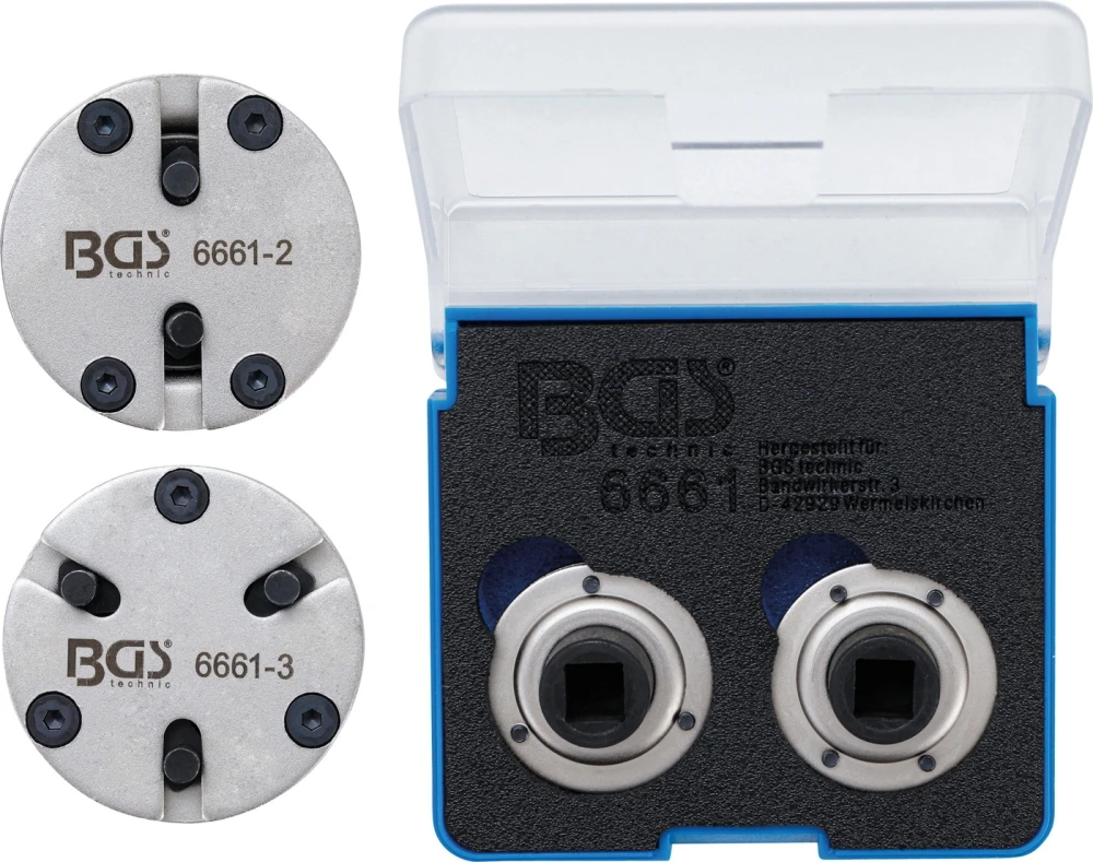 BGS 6661 Universal Rückstelladapter Für Bremskolben Mit 2 & 3 Stiften 3 BGS 6661 Universal Rückstelladapter Für Bremskolben Mit 2 & 3 Stiften