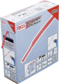 BGS 6846-1 Box Schrumpfschlauch Rot Ø2,5mm 10 Meter Zum Zuschneiden