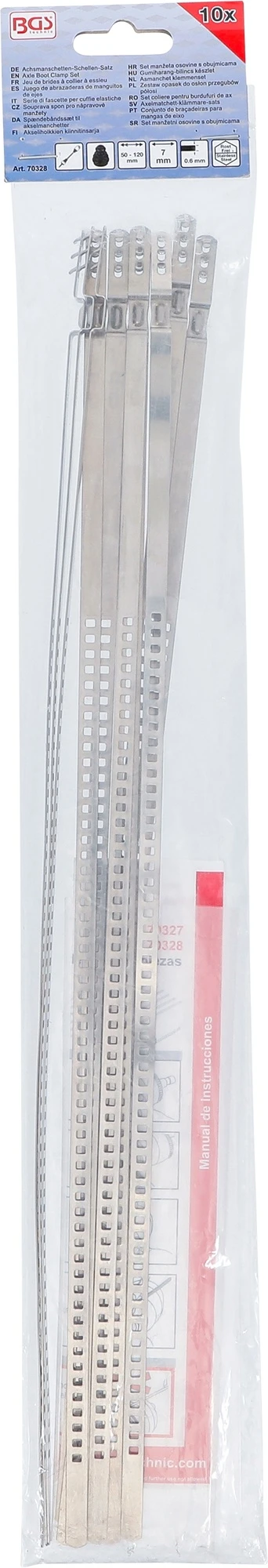 BGS 70328 Satz Achsmanschetten Schellen 7mm Spannbereich 50-120mm 10 Teilig 5 BGS 70328 Satz Achsmanschetten Schellen 7mm Spannbereich 50-120mm 10 Teilig – Bild 3