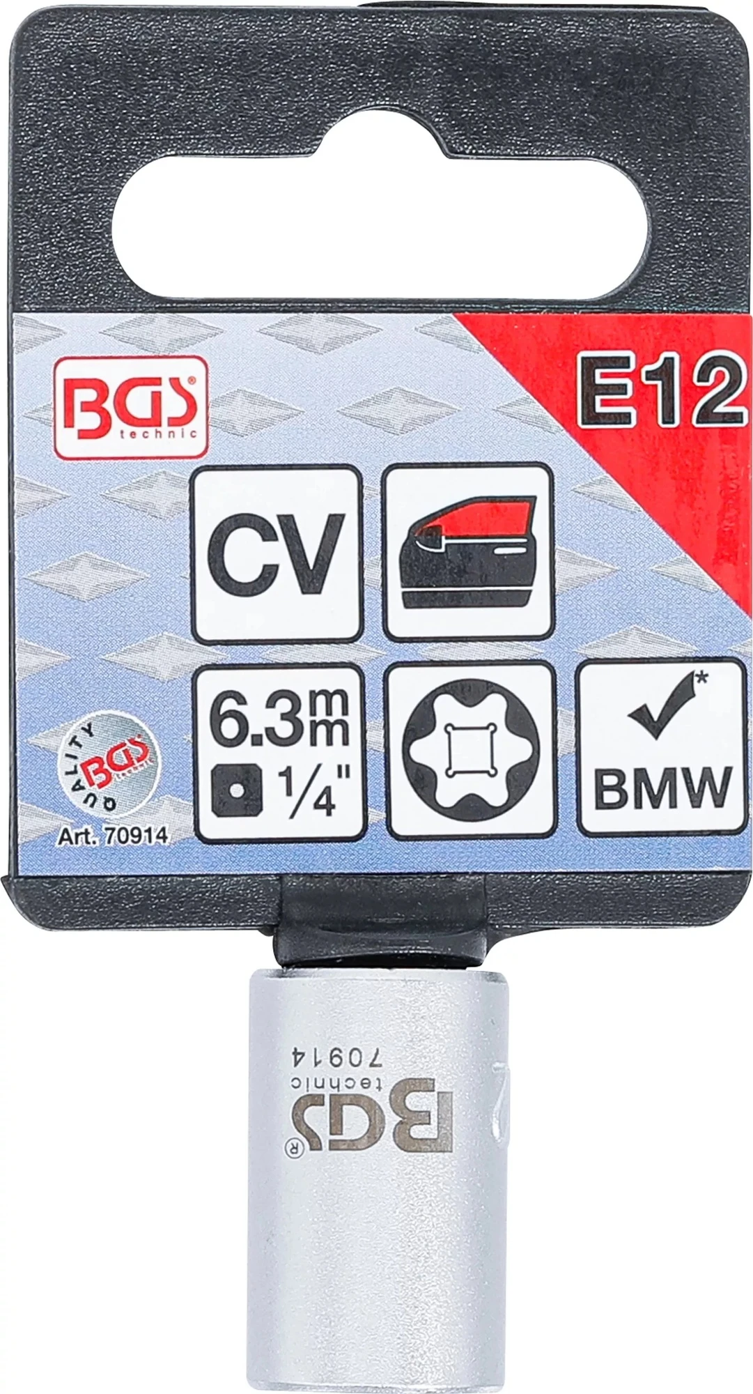 BGS 70914 Spezial Steckschlüsseleinsätze E-Profil Antrieb 6,3mm (1/4") SW E12 Für BMW Fensterheber 5 BGS 70914 Spezial Steckschlüsseleinsätze E-Profil Antrieb 6,3mm (1/4") SW E12 Für BMW Fensterheber – Bild 3