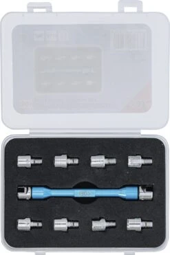 BGS 8361 Speichenschlüssel Für Motorräder Austauschbare Köpfe 10 Teilig