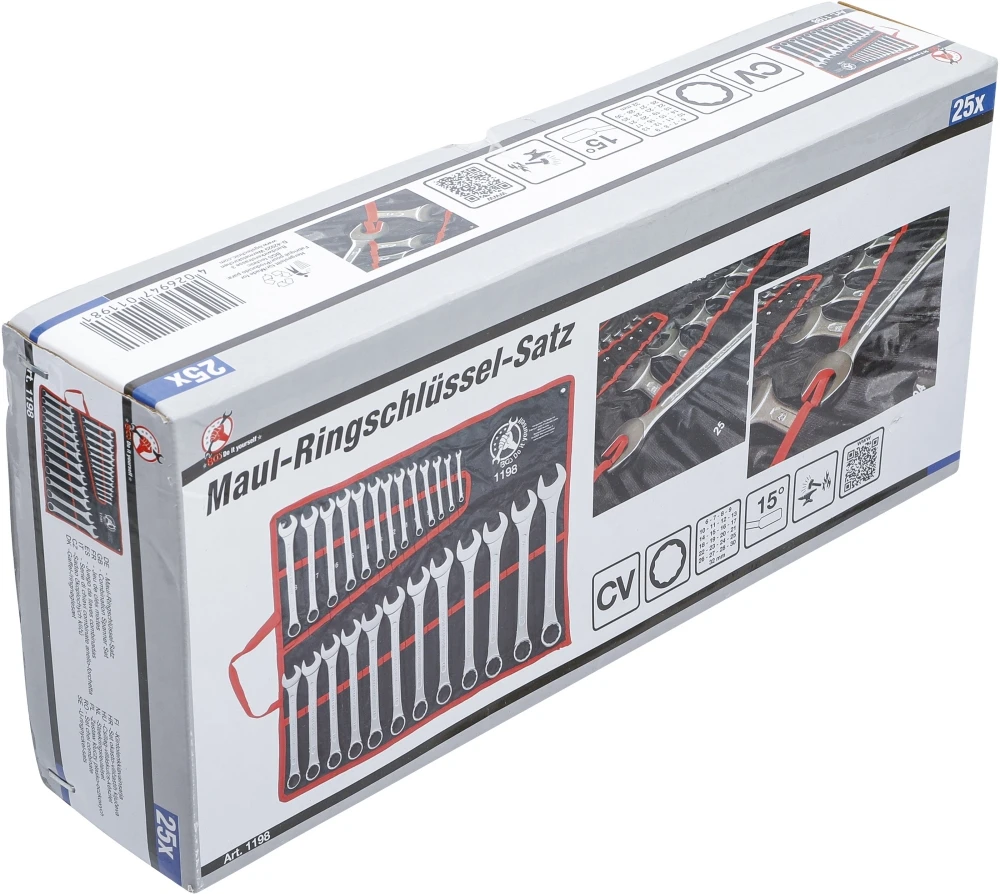BGS DIY 1198 Satz Ringmaulschlüssel SW 6 - 32mm Metrisch Warm Geschmiedet 25 Teilig 7 BGS DIY 1198 Satz Ringmaulschlüssel SW 6 - 32mm Metrisch Warm Geschmiedet 25 Teilig – Bild 5