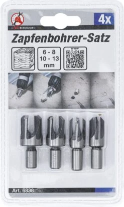 BGS DIY 6838 Satz Zapfenbohrer 6-8-10-13mm 4-teilig -Werkstattwerkzeuge Geschäft kraftmann 6838 satz zapfenbohrer 000