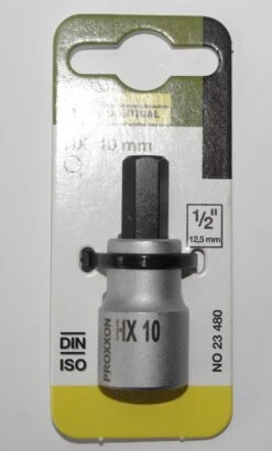 PROXXON 23480 Innensechskant Einsatz HX10 10mm Länge 55mm Antrieb 12,5mm (1/2") -Werkstattwerkzeuge Geschäft prox 23480 6 kant kurz 10mm 0