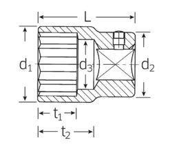STAHLWILLE 60 Steckschlüsseleinsatz Nuss 46mm Antrieb 25mm (1") - 06010046 -Werkstattwerkzeuge Geschäft stahlwille 60 Nuss Masszeichnung 0