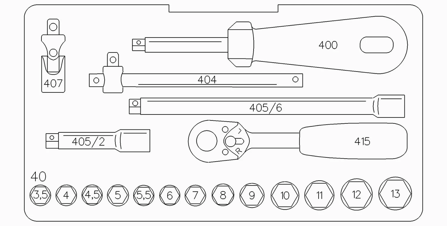 STAHLWILLE 40/13/6 Steckschlüssel Garnitur Antrieb 6,3mm (1/4") 19 Teilig - 96011124 4 STAHLWILLE 40/13/6 Steckschlüssel Garnitur Antrieb 6,3mm (1/4") 19 Teilig - 96011124 – Bild 2
