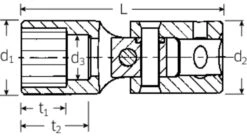 STAHLWILLE 402a ZOLL Gelenk-Steckschlüsseleinsatz Antrieb 6,3mm (1/4") Gr. 1/4" - 01540016 -Werkstattwerkzeuge Geschäft sw 402a gelenk steckschluesseleinsatz 00